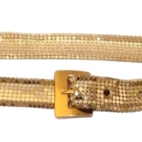 Whiting & Davis Vintage Skinny Gold Mesh Belt - Picture 4 of 7